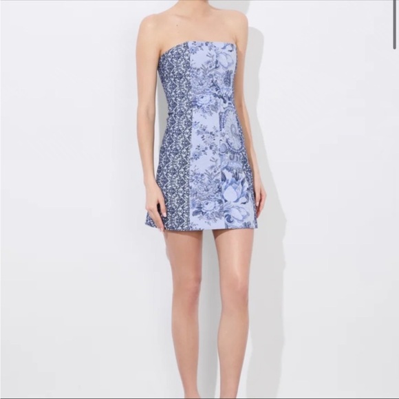 Alice + Olivia VIOLET MINI DRESS Blue Multi